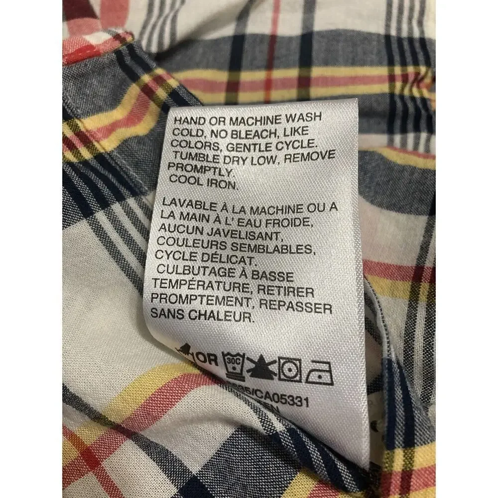 Woolrich Men’s Blue Plaid Button Down Shirt Short Sleeve Cotton Size M - Picture 7 of 8